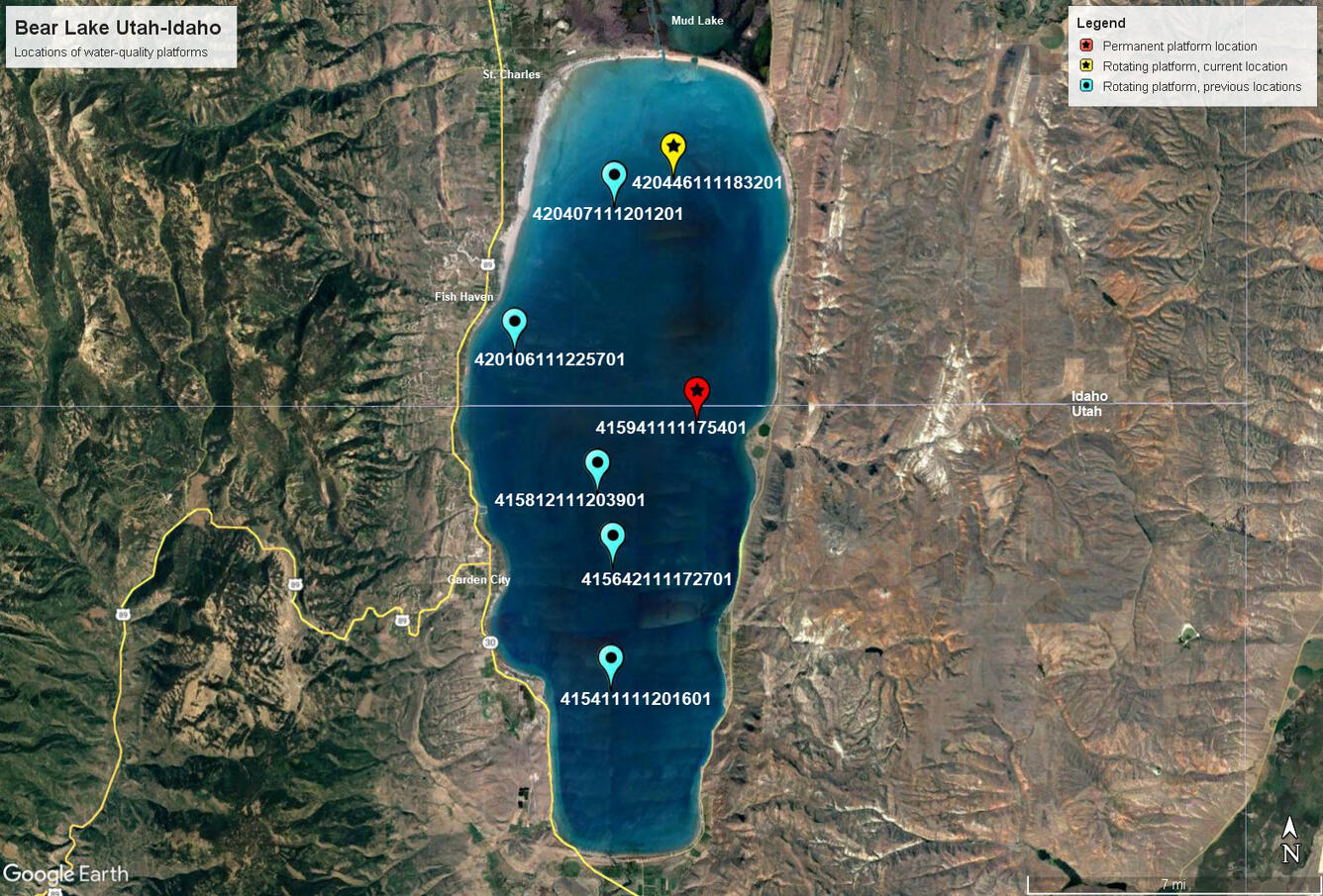 USGS Water Quality monitoring platforms for Bear Lake